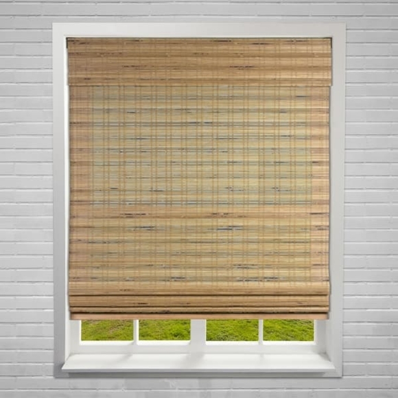 Arlo Blinds Cordless Tuscan Bamboo Roman Shade - Size: 34.5"W x 60"H - Picture 1 of 7